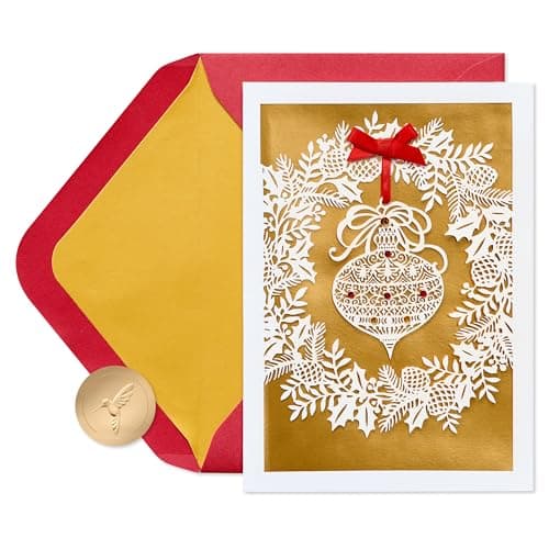 Papyrus Elegant Gold Christmas Card with Intricate Detailing (Special Wishes)