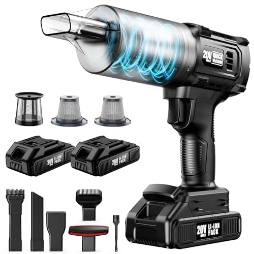 Handheld Vacuum Cleaner Cordless- 35000PA Strong Suction for Car & Home, Car Vacuum Portable Rechargeable Lightweight for Pet Hair with HEPA Filter, Quick Clean in Office/Desk/Couch (Black)