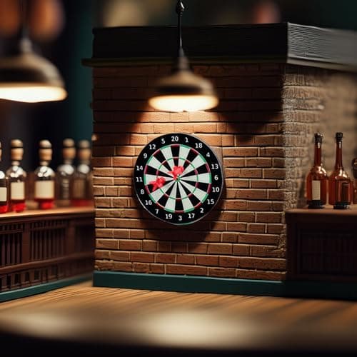Miniature Magnetic Dartboard Sets (2 Pack): Includes 2 Boards & 4 Darts for Dollhouse Game Room, Bar Scene Decor, Adult Collector Fun