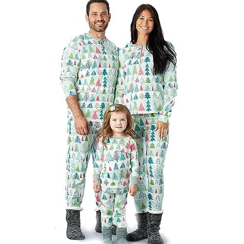 HonestBaby Family Matching Holiday Pajamas Organic Cotton for Men, Women, Kids, Toddlers, Baby Boys, Girls, Unisex Pets, Feelin' Pine, 2T