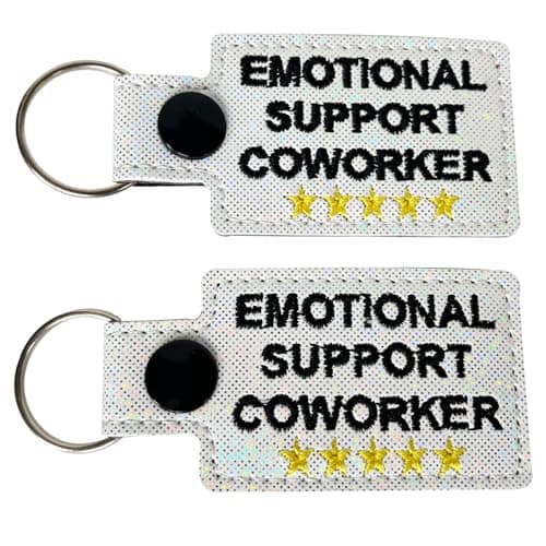 PHAWNGU 2 Pack Gifts for Coworkers, Coworker Gifts for Women, Work Bestie Gifts, Coworker Christmas Gifts Birthday Gifts, Emotional Support Coworker Vinyl Keychain Keyring