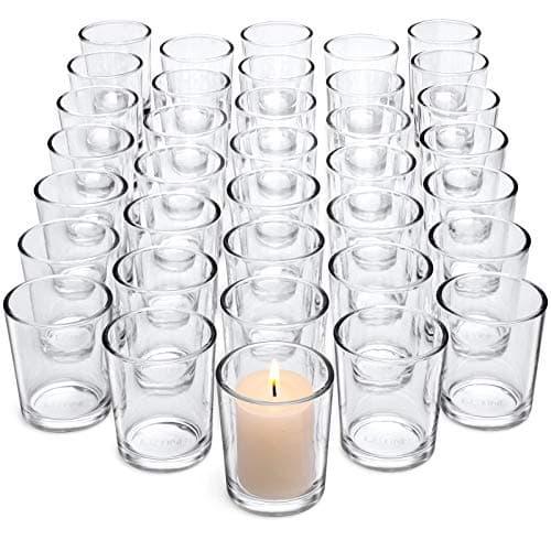 Letine 36Pcs Votive Candle Holders-Clear Glass Tea Light Candle Holders-Clear Candle Holders Bulk for Wedding Centerpieces/Home Table Decor/Propose/Christmas and Thanksgiving