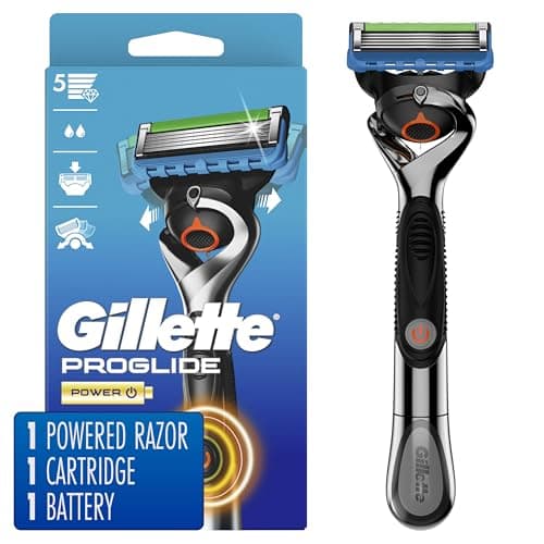 Gillette ProGlide Power Razor for Men, 1 Gillette Power Razor Handle + 1 Blade Refill