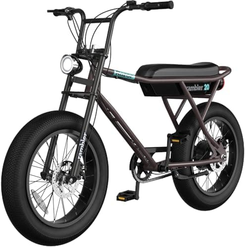 Razor Rambler 20 – Class 2 Adult Electric Bike with Retro Style, Up to 19.9 MPH, Up to 16.6 Miles of Range, 500-Watt Rear-Wheel Hub-Driven Motor