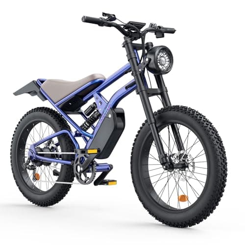 CAYBLKE 35 MPH Electric Bike for Adults, 3000W Peak Power Electric Motorcycle, 24" Fat Tire Electric Mountain Bike, 48V 20.8 AH Battery, All Terrain Ebike for Mountains, Beach, Snow, Sand