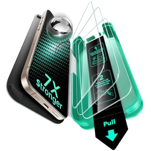 ESR 3 Pack 9H+ Glass for iPhone 16 Pro Screen Protector, [Military Grade Shatterproof & Longest Durable] Armorite Ultra-tough Tempered Glass with UltraFit Tray