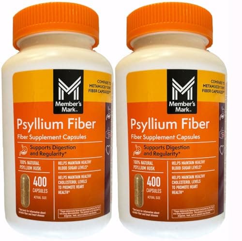 Member's Mark Fiber Capsules 2Pack (400 Count) Psyllium Husk is The #1 Doctor-Recommended Fiber Supplement.