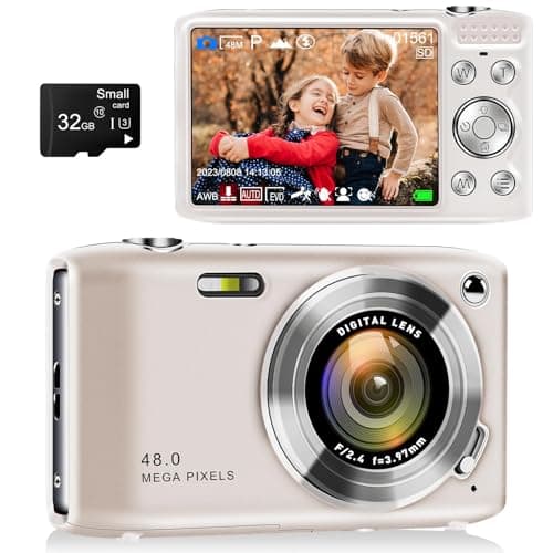 Digital Point and Shoot Camera, Compact Digital Camera with 2.88' IPS Screen 48MP 4K for Photo and Video, Small Digital Camera Support 16X Zoom Macro Mode and Flash, Beginner Camera for Teens (Gold)