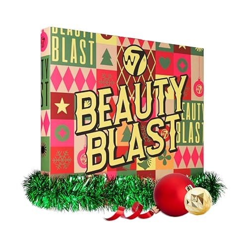 W7 Beauty Blast Advent Calendar 2024-24 Individually Boxed, Makeup & Cosmetic Surprises For Christmas - Cruelty Free, Holiday Gifting