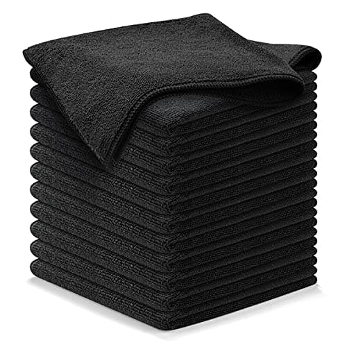 USANOOKS Microfiber Cleaning Cloth - 12Pcs 12.5x12.5 inch High Performance - 1200 Washes, Ultra Absorbent Microfiber Towels for Cars Weave Grime & Liquid for Streak-Free Mirror Shine-Microfiber Cloth