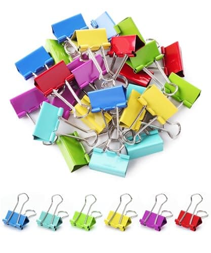 Mr. Pen- Binder Clips, 1.25 inch, 25 Pack, Medium, Colored Binder Clips, Binder Clips Medium Size, Color Binder Clips, Clips, Paper Clips, Binder Clip, Clips for Paperwork, Office Clips