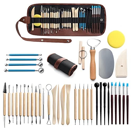 Clay Tools 40PCS Pottery Tools Clay Sculpting Tools Polymer Clay Tools Kit Ceramic Tools for DIY Handcraft Modeling Clay Carving Tools Set