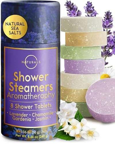 Shower Steamers Aromatherapy - Birthday Gifts for Women and Men - Shower Bombs Aromatherapy, Spa Day Essentials, Relaxation Spa Gifts - Self Care Galentines Gifts (Lavender 8 Count)