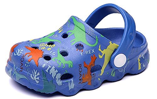 INMINPIN Kids Cute Clogs Cartoon Garden Shoes Boys Girls Slides Slippers Indoor Outdoor Children Water Shower Beach Pool Sandals, Blue, 11-11.5 Little Kids
