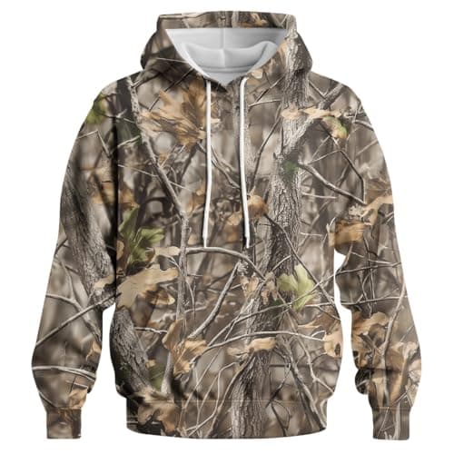 GHUALURU Men's Camo Hoodies Sweatshirt Hunting Shirts Camouflage Long Sleeve Fishing Clothes,Multicolor Camo3,L