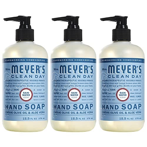 MRS. MEYER'S CLEAN DAY Hand Soap, Made with Essential Oils, Rain Water, 12.5 fl. oz - Pack of 3