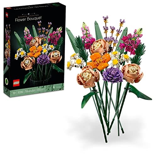 LEGO Icons Flower Bouquet Building Decoration Set - Artificial Flowers with Roses, Decorative Home Accessories, Gift for Him and Her, Botanical Collection and Table Art for Adults, 10280