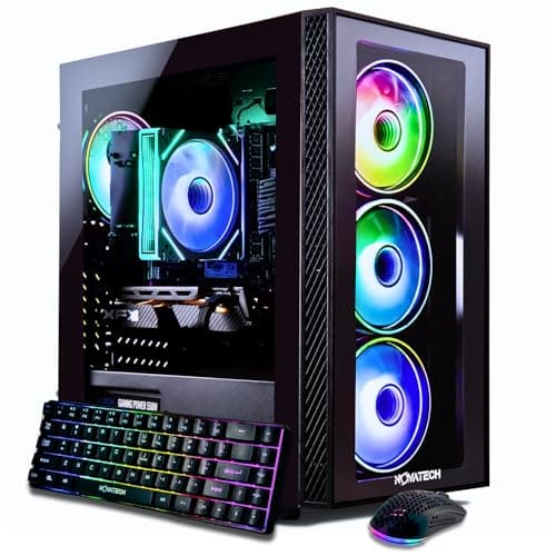 Novatech Phantom 2.0 - Prebuilt Gaming PC Desktop Computer - RX580 8GB - Intel Xeon i7 3.5GHz - 16GB RAM - 512GB M.2 SSD WiFi/BT, Win 11 - Gaming Computer Tower - Pre Built PC Gaming - 1 Year Warranty