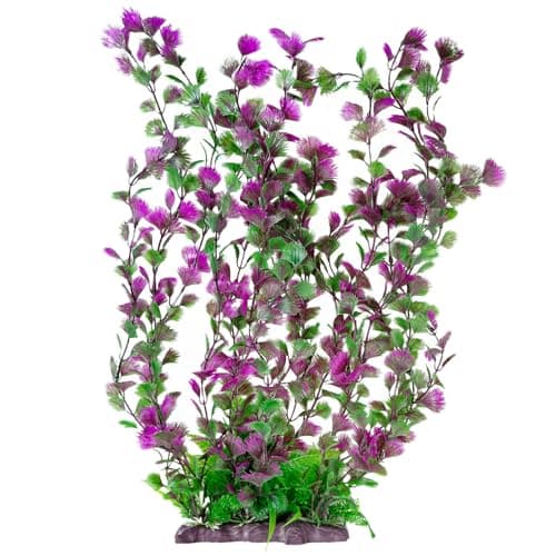 Hamiledyi Aquarium Plastic Plants Aquarium Decor Artificial Fish Tank Plants,Tall Fish Tank Decorations, Extra Large Aquarium Plant 20.4-inch Tall,1PCS