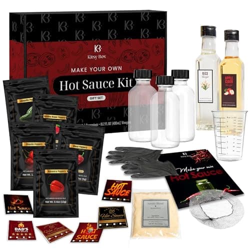 DIY Hot Sauce Making Kit, 5 Different Peppers (Mild To Extremely Hot Peppers), Make Your Own Hot Sauce in 30 Minutes, DIY Hot Sauce Kit, Gift Set For Adults