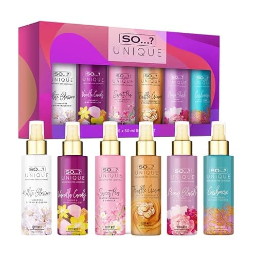 So…? Unique Body Mist Set - Perfumes for Women - Ideal Gifts for Women - Fresh, Floral, Sweet Scents -6-Hour Wear Body Spray for Women - 6 pcs