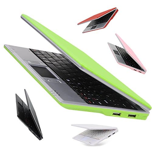 Goldengulf 7 Inch Portable Mini Computer Laptop PC Netbook for Kids Android 12 Quad Core 32GB WiFi Built in Camera YouTube Flash Player (Green)