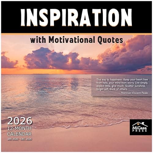 MICASA PRESS Inspiration with Motivational Quotes 2026 Wall Calendar 12 Month | 12" x 24" Open | Thick & Sturdy Paper | Holiday Gift | Nature Calendar 2026