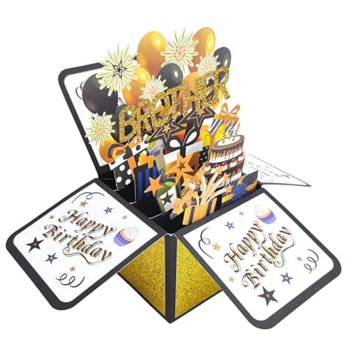 Asmallgf Funny Birthday Popup Card for Brother, Cool Bro Birthday Gifts from Sister, Happy Brother Bday Decorations