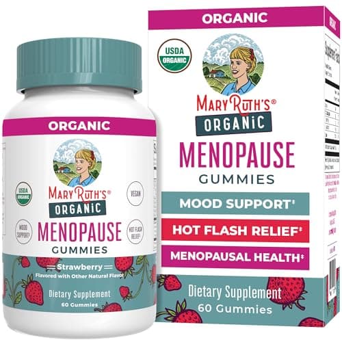 Organic Menopause Gummies by MaryRuth's | Menopause Supplements for Women | Mood Support | Hot Flash Relief | Maca Root | Black Cohosh | USDA Organic | Non-GMO | Vegan | 30 Servings