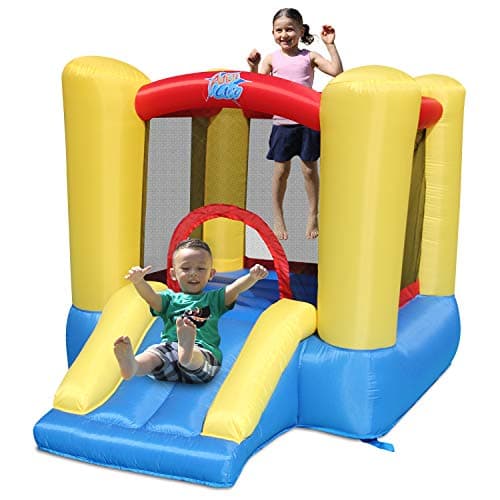 ACTION AIR Bounce House, Toddler Inflatable Bounce House with Blower for Indoor/Outdoor, 85x61x55 Inch Bouncy Castle with Durable Sewn and Extra Thick, Jump House with Slide, Age 3-4