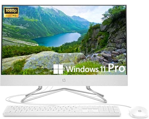 HP All-in-One Desktop Computer, 21.5" FHD Display, Intel Celeron J4025 Processor, 16GB RAM, 256GB SSD, Webcam, HDMI, RJ-45, Wired Keyboard&Mouse, Wi-Fi, Windows 11 Pro