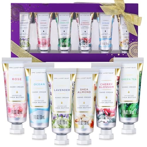 spa luxetique Hand Cream Hand Cream Set Gift for Women Hand Lotion with Natural Aloe and Vitamin E for Dry Skin Mini Travel Size Scented Hand Lotion for Women Birthday Gifts| 6 x 1.0 oz/30ml