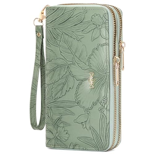 RNIEGA Wallet for Women Clutch Double Zip Around Credit Card Holder Leather Women's Wallet Large Capacity