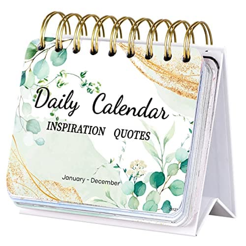 Motivational Calendar - Daily Flip Calendar with Inspirational Quotes, 4.8"x5.5" Undated Standing Flip Calendar for Desk Accessories, Perpetual Calendar, Inspirational Gifts for Women, Positive Daily