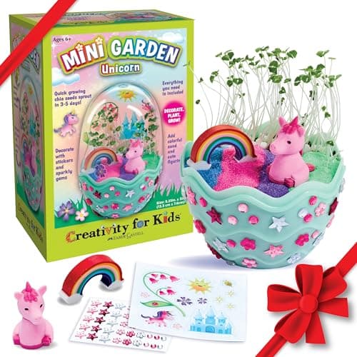 Creativity for Kids Mini Garden: Magical Unicorn Terrarium Kit - Unicorn Gifts for Girls, Kids Craft and Toy, Unique Holiday Stocking Stuffers (Ages 6+)