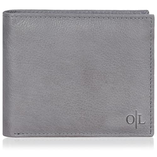 Grey Wallet For Men | 9 Credit Card Slots | Bifold | Leather | RFID Wallet Blocking | Gift For Men | Front Wallet