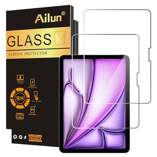 Ailun Screen Protector for iPad Pro 13 Inch 2025/2024 [8/7th Generation,M5/M4], iPad Air 13 Inch 2025/2024 [7/6th Generation,M3/M2] Tempered Glass Face ID Apple Pencil Compatible Case Friendly 2 Pack