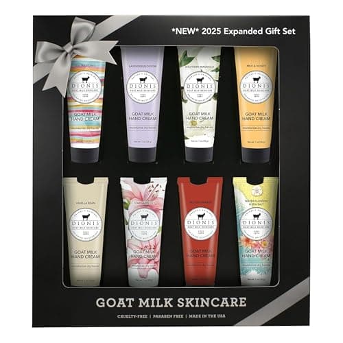 Dionis Goat Milk Skincare 8 Piece Hand Cream Gift Sets - Assorted Scented Travel Size Hand Creams In a Gift Box - Mini Hand Lotion Self Care, Cruelty Free Lotion For Dry Skin, Expanded Hand Cream 2025