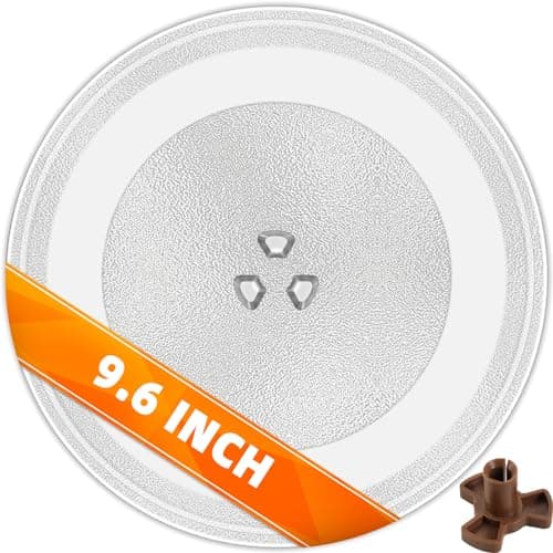 CalPalmy Replacement 9.6'' Small Microwave Glass Plate - Compatible with Galanz Farberware 9.6"/245mm Microwave Glass Turntable Tray - Fits Most Small Microwaves Turntable Tray