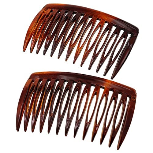 Camila Paris AD825/2 French Hair Side Comb, Small, Curved Tortoise Shell French Twist Hair Combs Decorative, Strong Hold Hair Clips for Women Bun Chignon Up-Do Girls Hair Accessories, Made in France