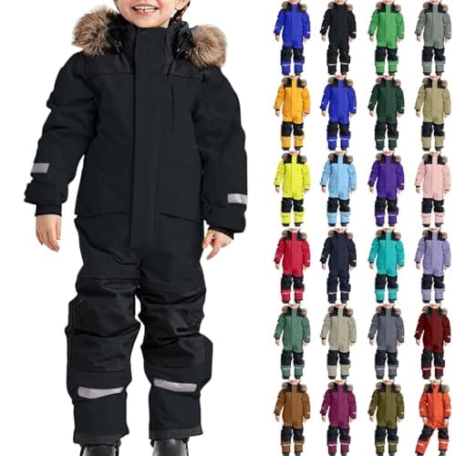 Sdwingk Kids Snow Suit Waterproof Windproof Ski Suits One Piece Snowsuits Winter Warm Outdoor Toddler Snow Suit