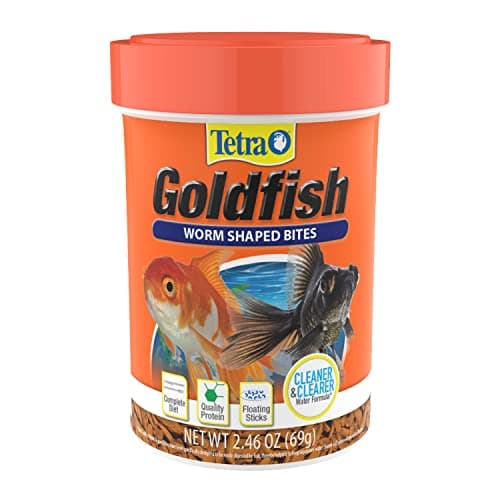 Tetra Goldfish Worm Shaped Bites Fish Food, 2.46 Oz., Complete Food for All Goldfish