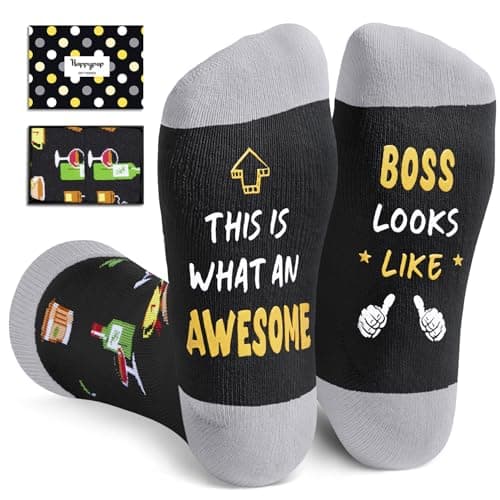 HAPPYPOP Boss Gifts Socks Ideas - Boss Gifts for Men Women, Cool Boss Gifts Male Female, Boss Women Socks