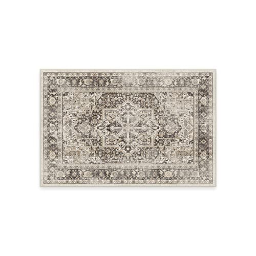 RUGGABLE Washable Vintage Area Rug – Kamran Hazel 2x3, Stain-Resistant, Non-Slip – Small Machine Washable Rugs for Living Room, Bedroom, Hallway, Entryway & Bathroom–with Standard Pad