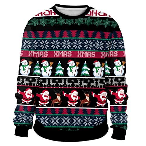 Colorful House Unisex's Ugly Christmas Jumper Sweater, 3D Digital Print Sweatshirt (X-Large, Snowman)