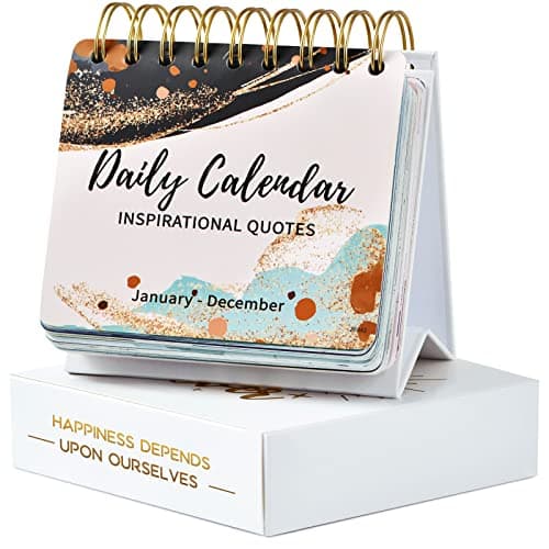 Motivational Calendar - Daily Flip Calendar with Inspirational Quotes, 5.5" x 4.8", Undated Desk Perpetual Calendar, Inspirational Gifts & Office Decor for Women, Men