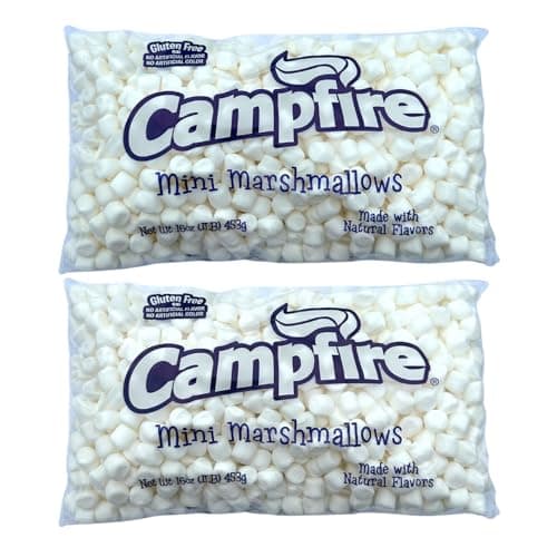 [Mini] 32 Ounces of Campfire Mini White Marshmallows - Made with Natural Vanilla, No Artificial Flavors - Great for Hot Chocolate, Baking, Rice Crispy Treats