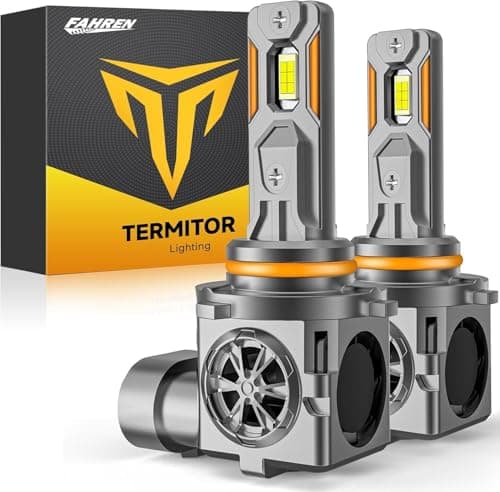 Best Automotive Headlight Bulbs #8 from Termitor Termitor Upgraded 9005/HB3 LED Bulbs, 85,000LM 12X Ultra-Brighter, 6500K Cool White, 1:1 Halogen Size Driving Light, Plug-N-Play, IP68 Waterproof, Pack of 2
