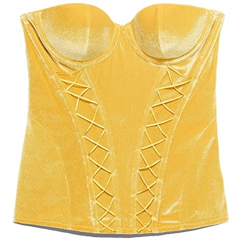 Savage X, Womens, Velvet Vixen Corset, Honeycomb Yellow, M