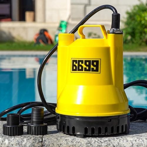 6699 1/6HP Portable Utility Pump Submersible Small Backup Sump Pump Draining pump to Remove Water from Flooding House Basement Pool Tankless Heater Flushing Pump with 10-Foot Cord SUB 1100